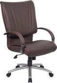 Bomber Brown Management Office Chair with Metal Arms