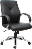 Modern Black Management Chair with Aluminum Frame
