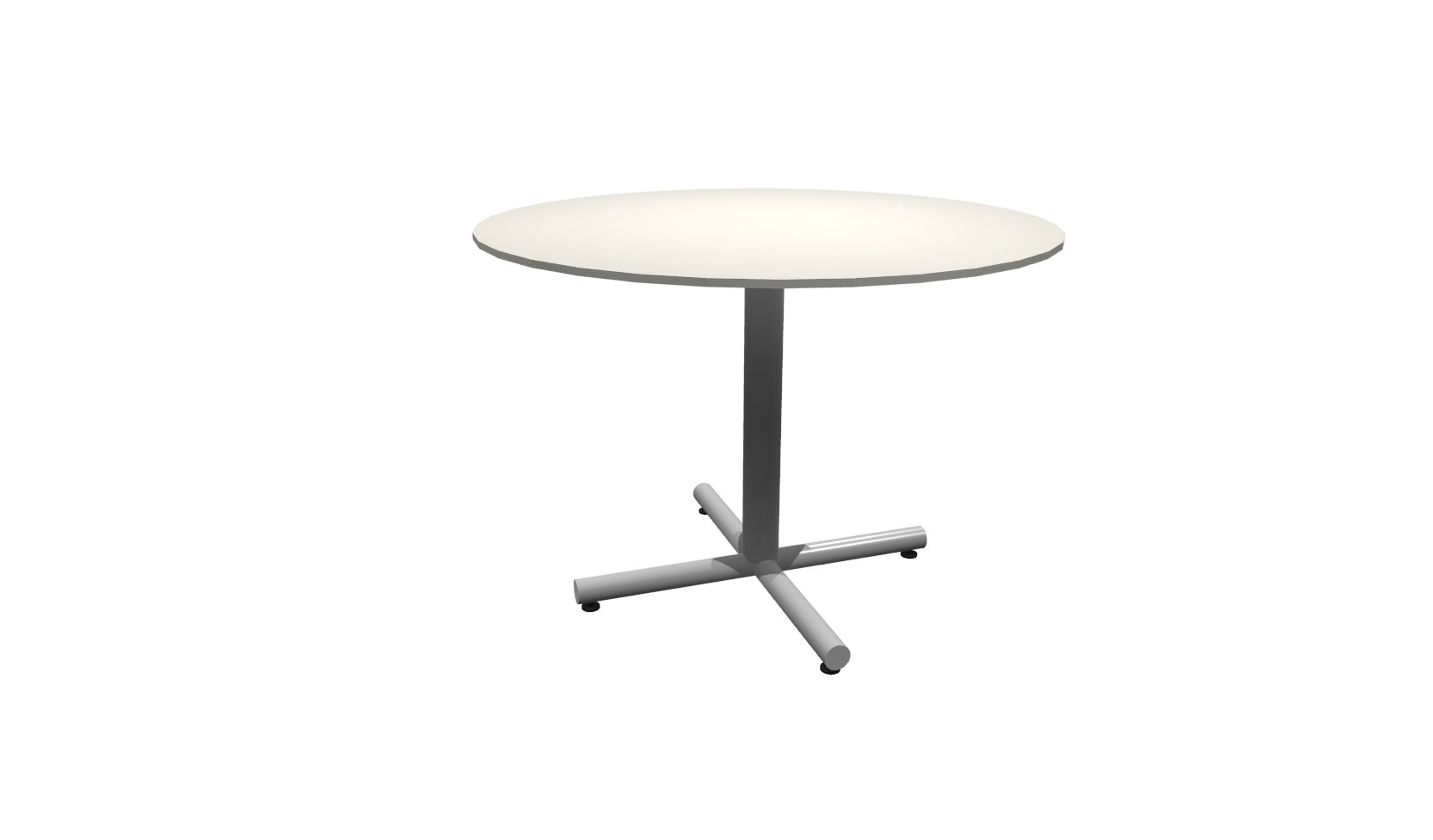 42 Inch Round Conference Table - (Gray / Silver)