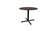 36 Inch Round Conference Table - (Dark Walnut / Black)