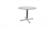 36 Inch Round Conference Table - (White / Silver)