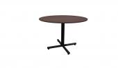 42 Inch Round Conference Table - (Dark Walnut / Black)