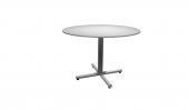 42 Inch Round Conference Table - (White / Silver)