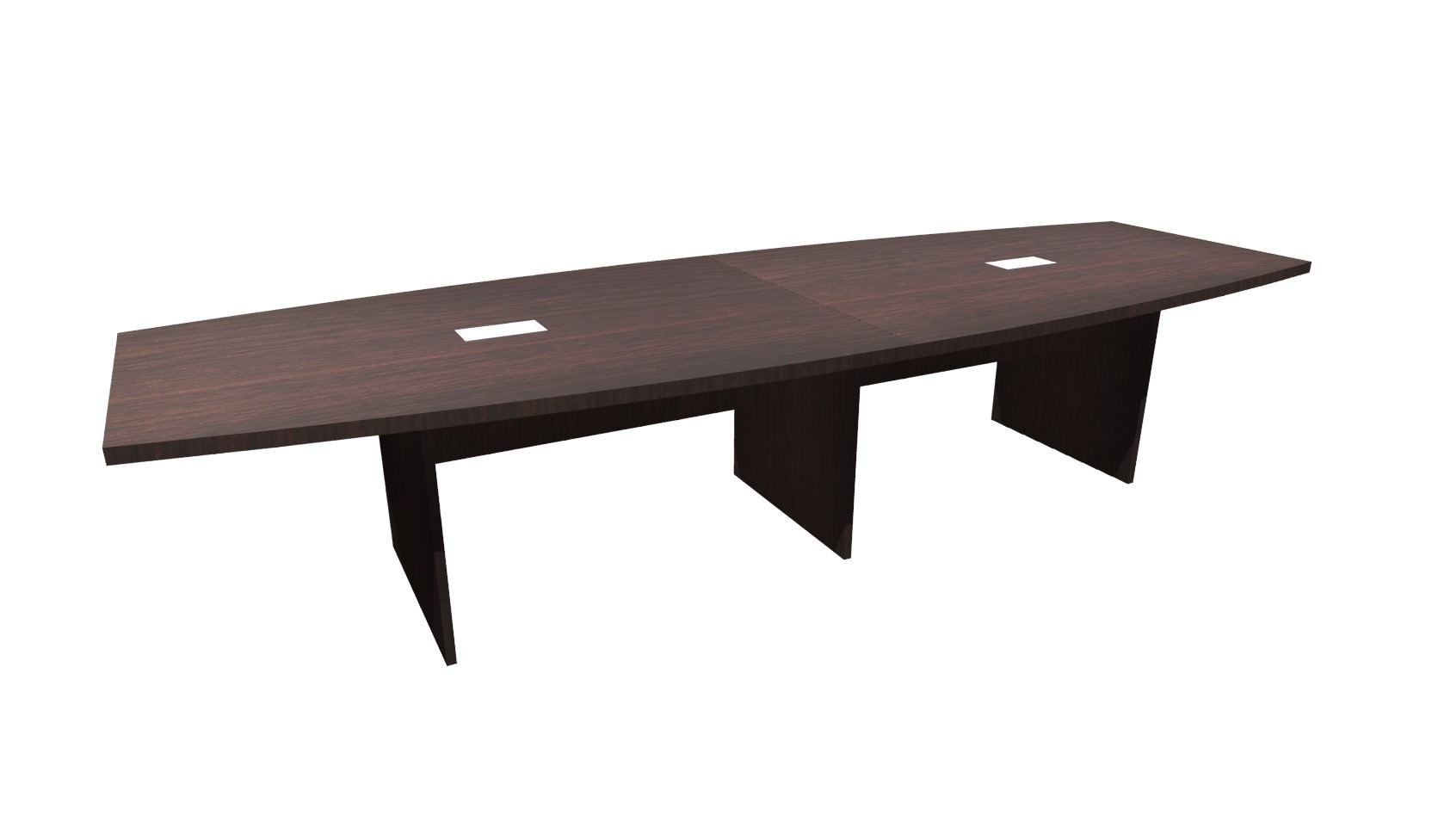 12 FT Espresso Boat Shaped Conference Table