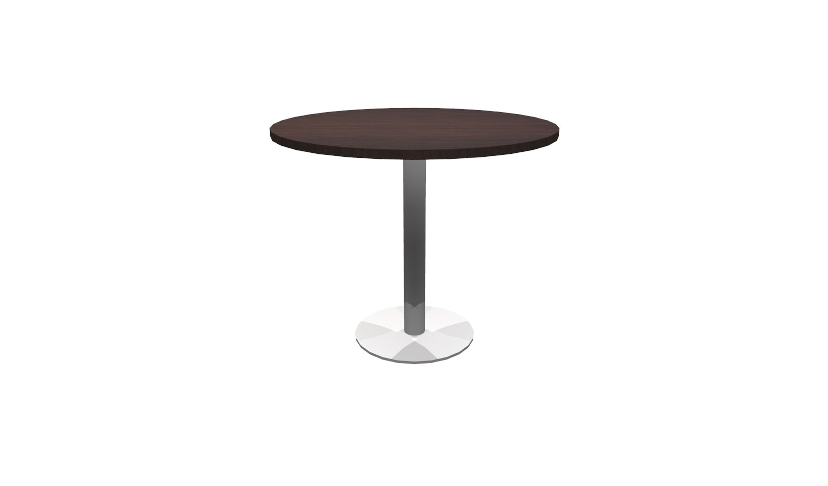 36 Inch Round Conference Table - (Espresso / Brushed Metal)