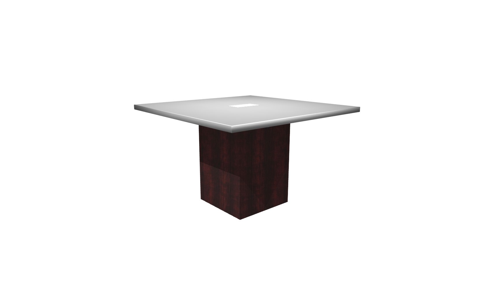 48 Inch Square Conference Table - (White / Mahogany)