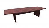 10 Person Mahogany Boat Shaped Conference Table