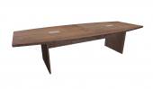 10 Person Modern Walnut Boat Shaped Conference Table