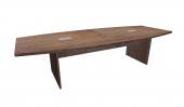 8 Person Modern Walnut Boat Shaped Conference Table