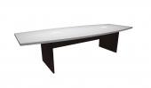 10 FT White / Espresso Boat Shaped Conference Table