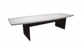 10 Person White / Espresso Boat Shaped Conference Table