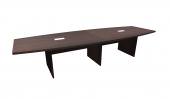12 FT Espresso Boat Shaped Conference Table
