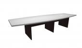 10 Person White / Espresso Boat Shaped Conference Table