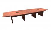 14 FT Cherry Boat Shaped Conference Table
