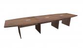 14 FT Modern Walnut Boat Shaped Conference Table