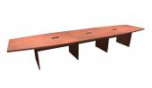 14 Person Cherry Boat Shaped Conference Table