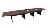 16 FT Espresso Boat Shaped Conference Table