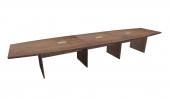 16 FT Modern Walnut Boat Shaped Conference Table