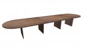 14 Person Modern Walnut Racetrack Conference Table