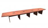 18 FT Cherry Boat Shaped Conference Table