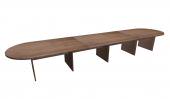 14 Person Modern Walnut Racetrack Conference Table