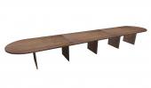 20 FT Modern Walnut Racetrack Conference Table