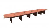 22 FT Cherry Boat Shaped Conference Table