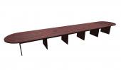 18 Person Mahogany Racetrack Conference Table