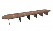 22 FT Modern Walnut Racetrack Conference Table