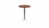 30 Inch Round Conference Table - (Cherry / Brushed Metal)