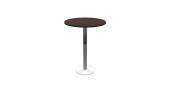 30 Inch Round Conference Table - (Espresso / Brushed Metal)