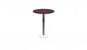 30 Inch Round Conference Table - (Mahogany / Brushed Metal)