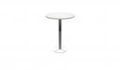 30 Inch Round Conference Table - (White / Brushed Metal)
