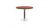 36 Inch Round Conference Table - (Cherry / Brushed Metal)