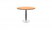 36 Inch Round Conference Table - (Honey / Brushed Metal)