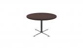 4 Person Round Conference Table - (Espresso / Chrome)