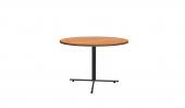 4 Person Round Conference Table - (Honey / Black)