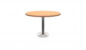 42 Inch Round Conference Table - (Honey / Brushed Metal)