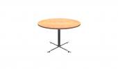 42 Inch Round Conference Table - (Honey / Chrome)