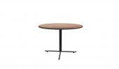 42 Inch Round Conference Table - (Modern Walnut / Black)