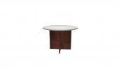 42 Inch Round Conference Table - (White / Cherry)