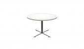 42 Inch Round Conference Table - (White / Chrome)
