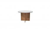 4 Person Round Conference Table - (White / Honey)