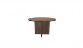 4 Person Modern Walnut Round Conference Table