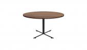 4 Person Round Conference Table - (Modern Walnut / Black)