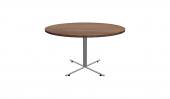 48 Inch Round Conference Table - (Modern Walnut / Chrome)