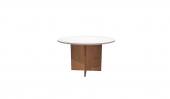 48 Inch Round Conference Table - (White / Honey)