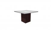 48 Inch Square Conference Table - (White / Mahogany)