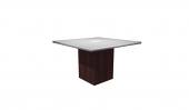 4 Person Square Conference Table - (White / Mahogany)