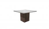 48 Inch Square Conference Table - (White / Modern Walnut)